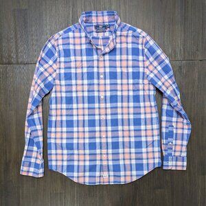 Vineyard Vines | Men's Oxford Shirt with Blue/White/Salmon Plaid Pattern
